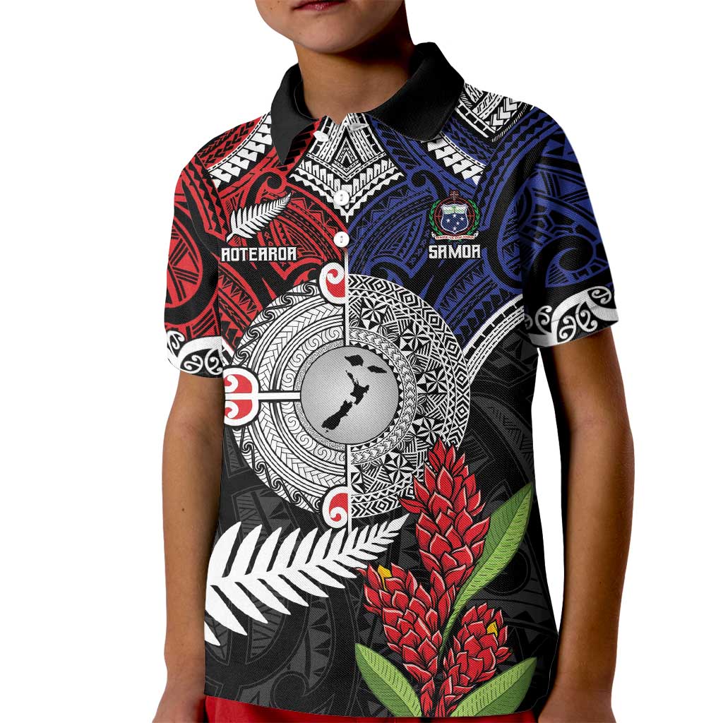 Aotearoa and Samoa Mo Te Tiriti Kid Polo Shirt Tangata Moana Stand with Tangata Whenua - Vibe Hoodie Shop