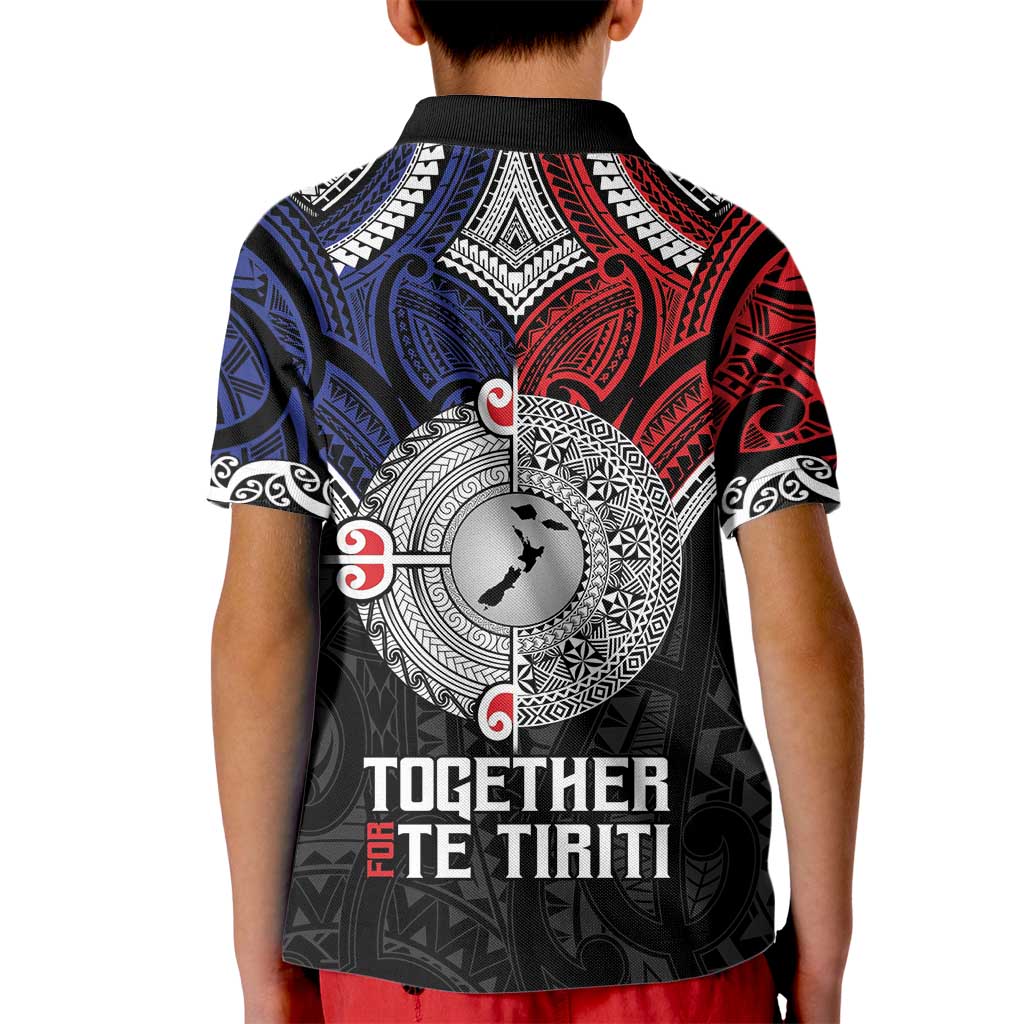 Aotearoa and Samoa Mo Te Tiriti Kid Polo Shirt Tangata Moana Stand with Tangata Whenua - Vibe Hoodie Shop