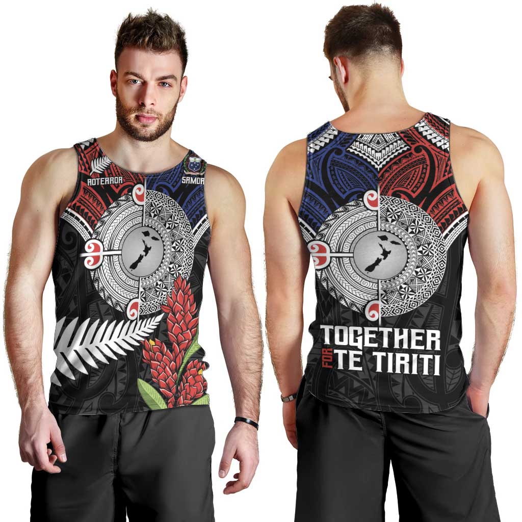 Aotearoa and Samoa Mo Te Tiriti Men Tank Top Tangata Moana Stand with Tangata Whenua - Vibe Hoodie Shop