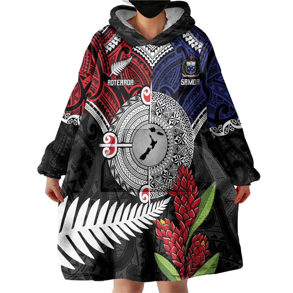 Aotearoa and Samoa Mo Te Tiriti Wearable Blanket Hoodie Tangata Moana Stand with Tangata Whenua - Vibe Hoodie Shop