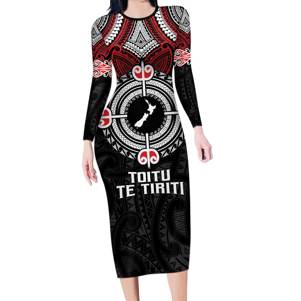 Aotearoa Proud To Be Maori Family Matching Long Sleeve Bodycon Dress and Hawaiian Shirt New Zealand Fight Together