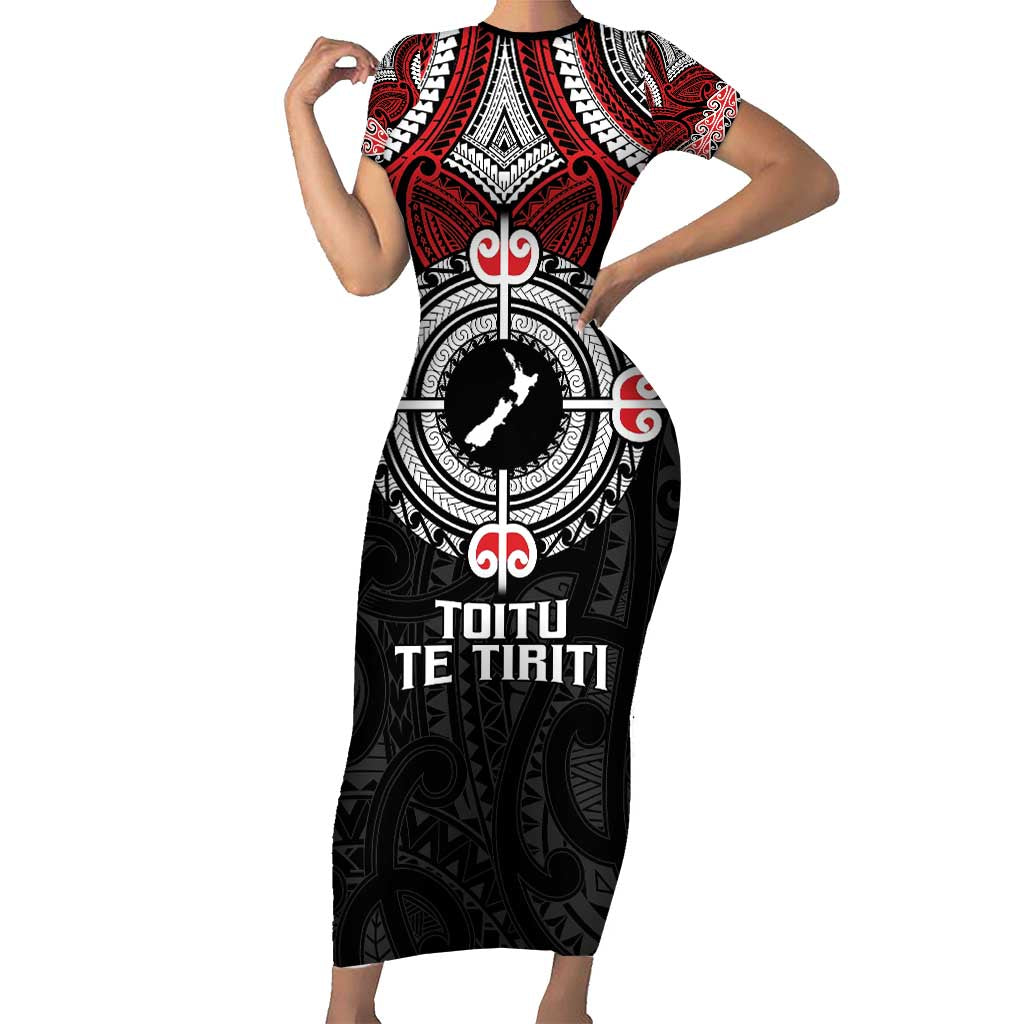 Aotearoa Proud To Be Maori Family Matching Short Sleeve Bodycon Dress and Hawaiian Shirt New Zealand Fight Together