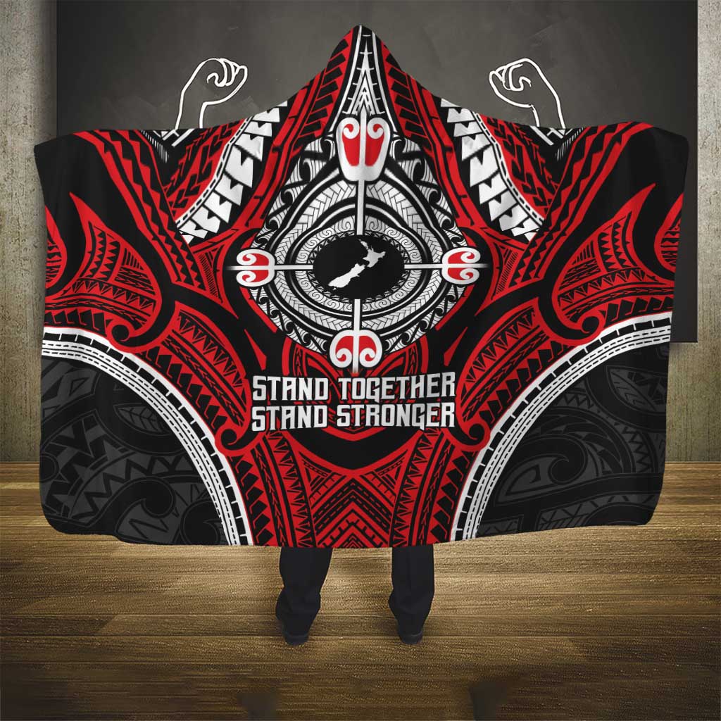 Aotearoa Proud To Be Maori Hooded Blanket New Zealand Fight Together