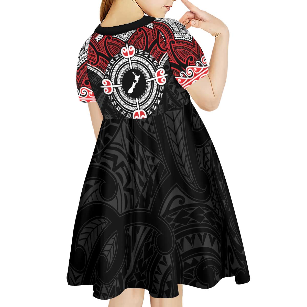 Aotearoa Proud To Be Maori Kid Short Sleeve Dress New Zealand Fight Together - Vibe Hoodie Shop