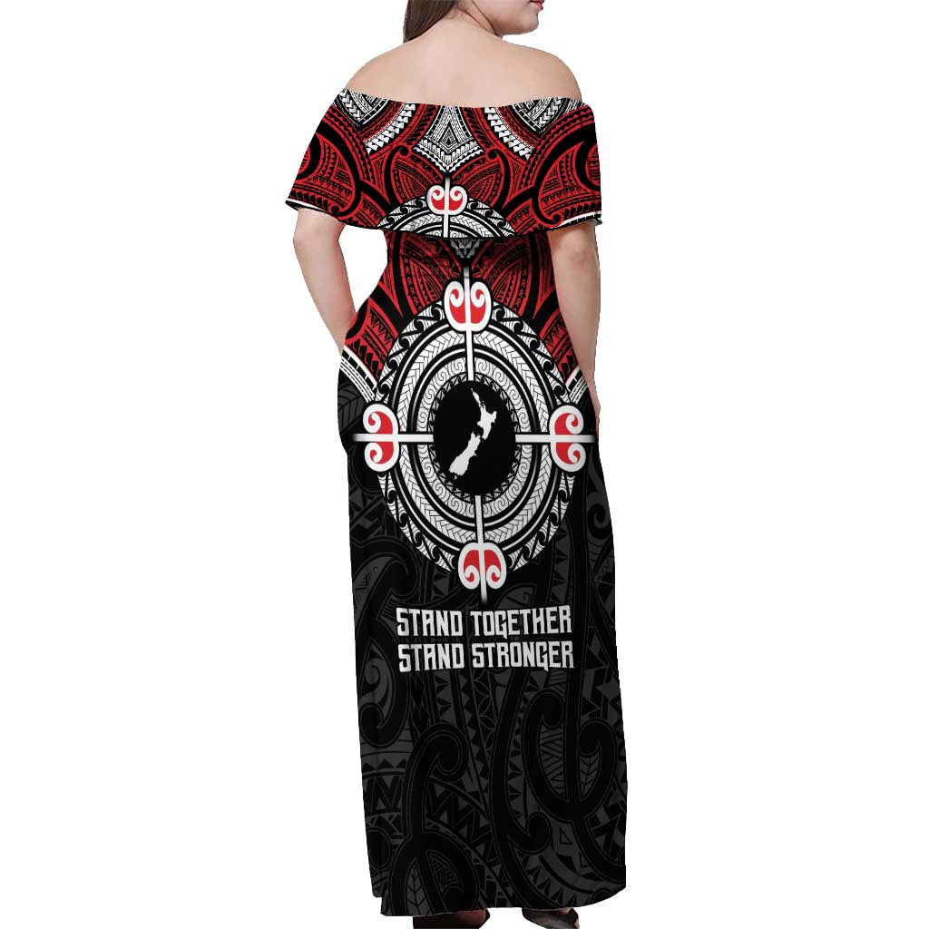 Aotearoa Proud To Be Maori Off Shoulder Maxi Dress New Zealand Fight Together