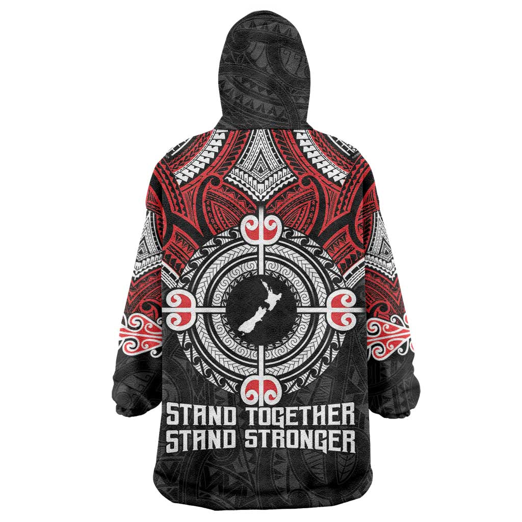 Aotearoa Proud To Be Maori Wearable Blanket Hoodie New Zealand Fight Together - Vibe Hoodie Shop