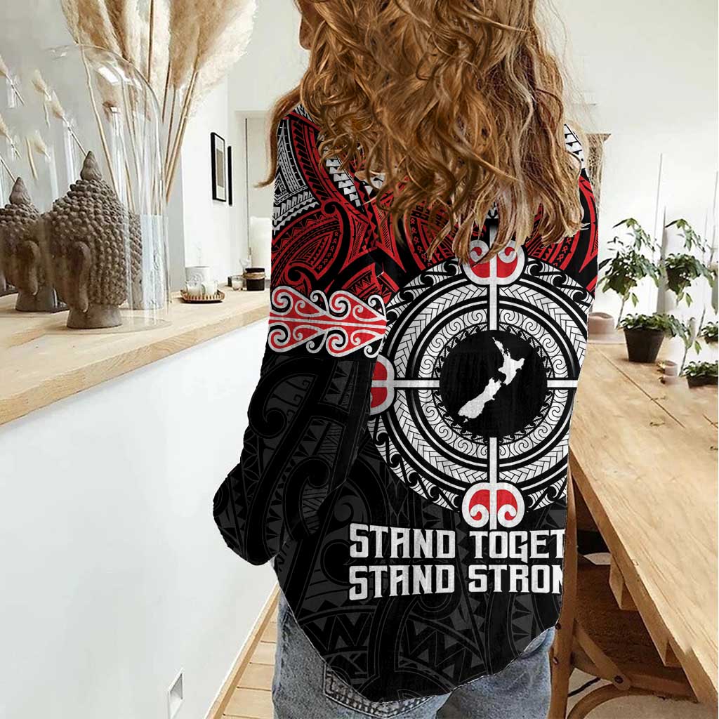 Aotearoa Proud To Be Maori Women Casual Shirt New Zealand Fight Together - Vibe Hoodie Shop