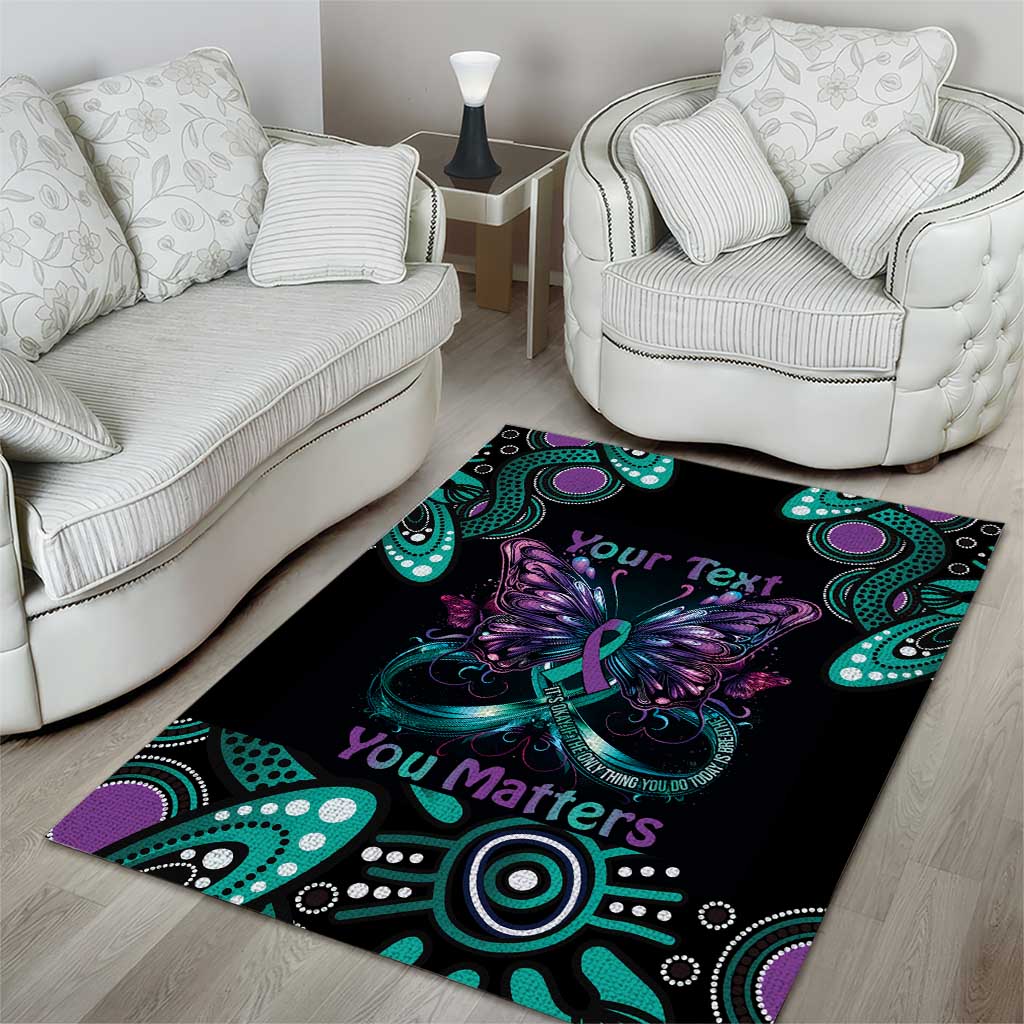 Personalised Hope Fight Suicide Prevention Awareness Area Rug Aboriginal Motif - Vibe Hoodie Shop