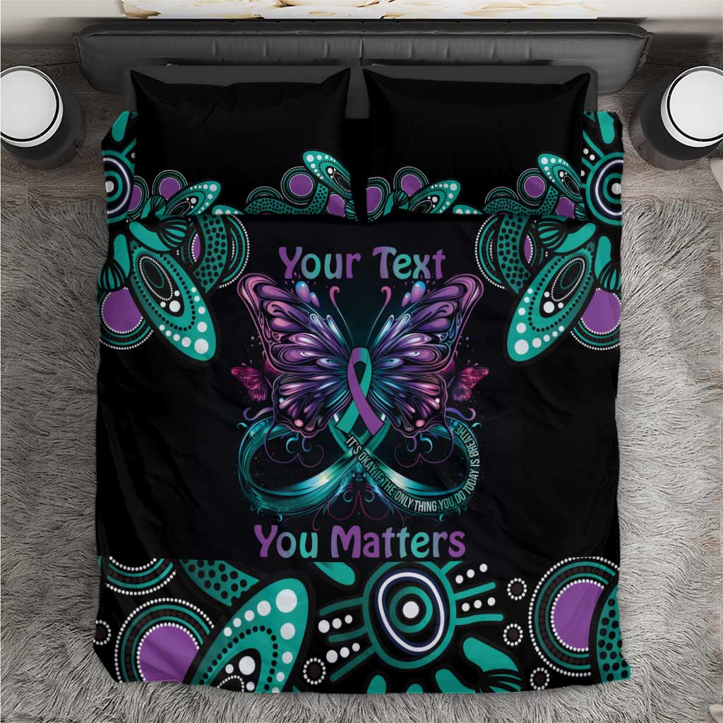 Personalised Hope Fight Suicide Prevention Awareness Bedding Set Aboriginal Motif - Vibe Hoodie Shop