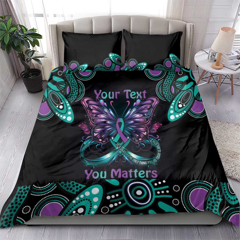 Personalised Hope Fight Suicide Prevention Awareness Bedding Set Aboriginal Motif - Vibe Hoodie Shop