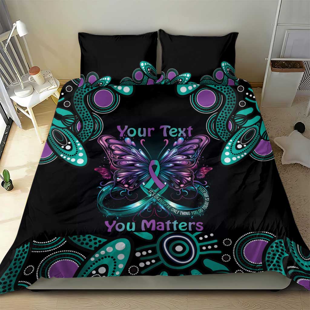 Personalised Hope Fight Suicide Prevention Awareness Bedding Set Aboriginal Motif - Vibe Hoodie Shop