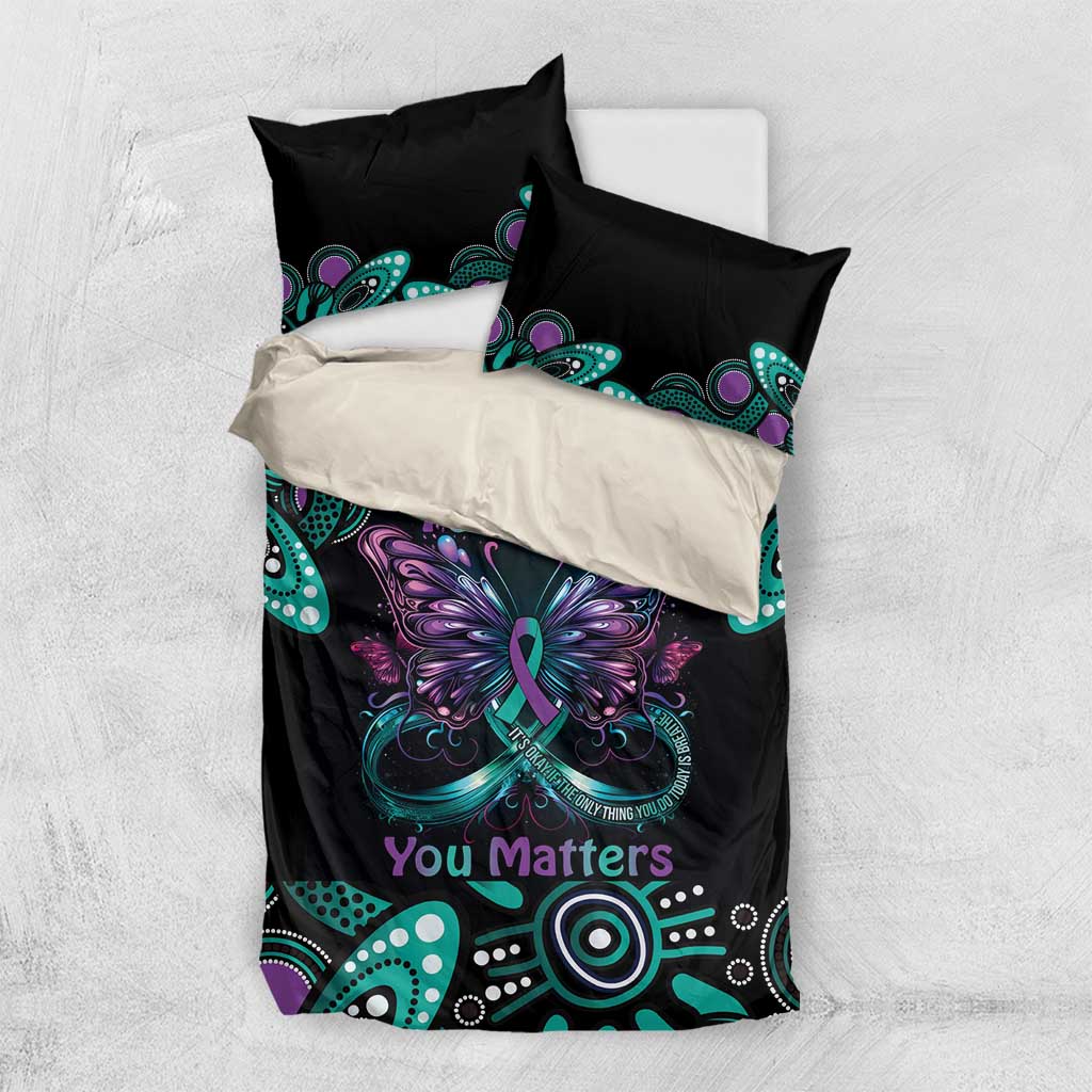 Personalised Hope Fight Suicide Prevention Awareness Bedding Set Aboriginal Motif - Vibe Hoodie Shop