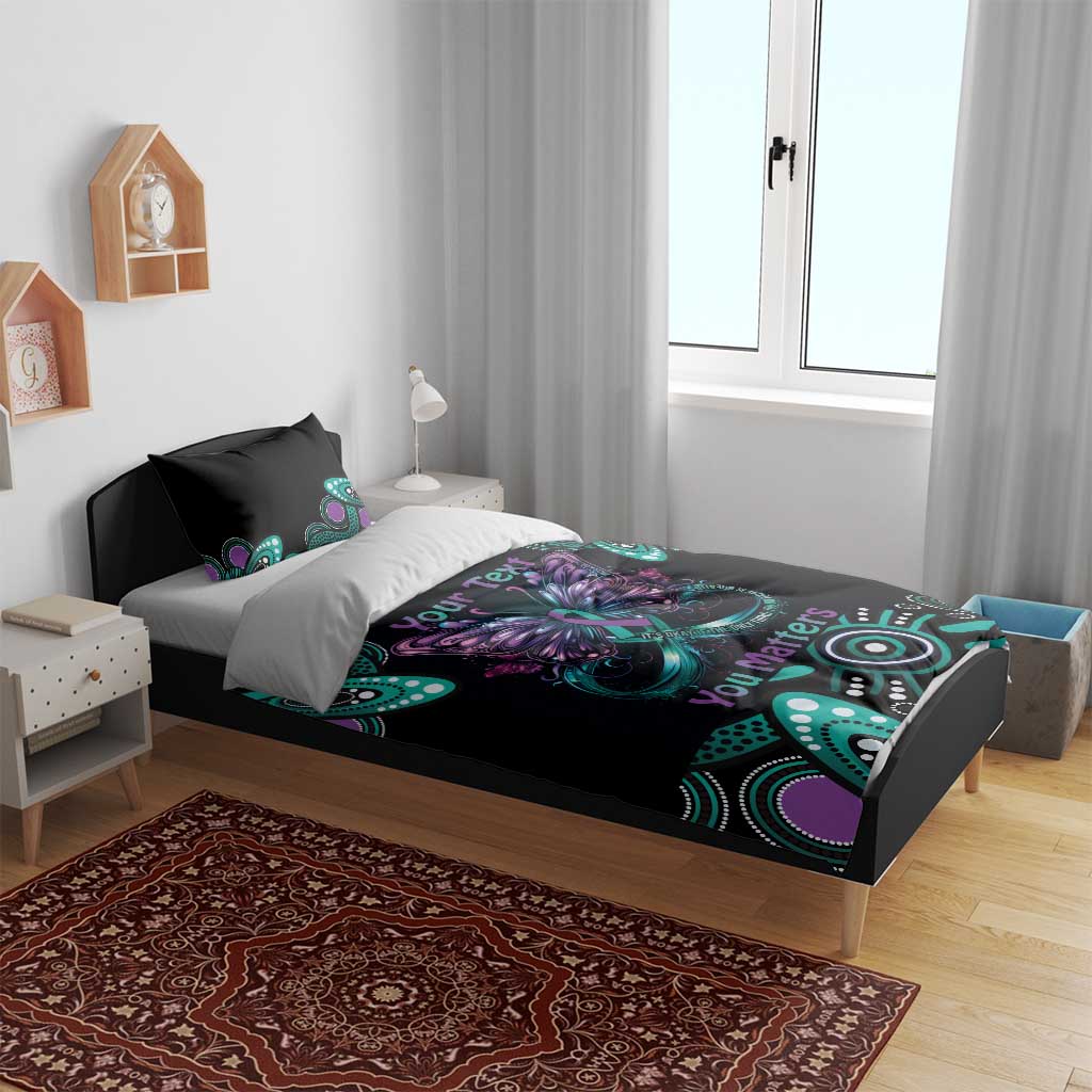 Personalised Hope Fight Suicide Prevention Awareness Bedding Set Aboriginal Motif - Vibe Hoodie Shop