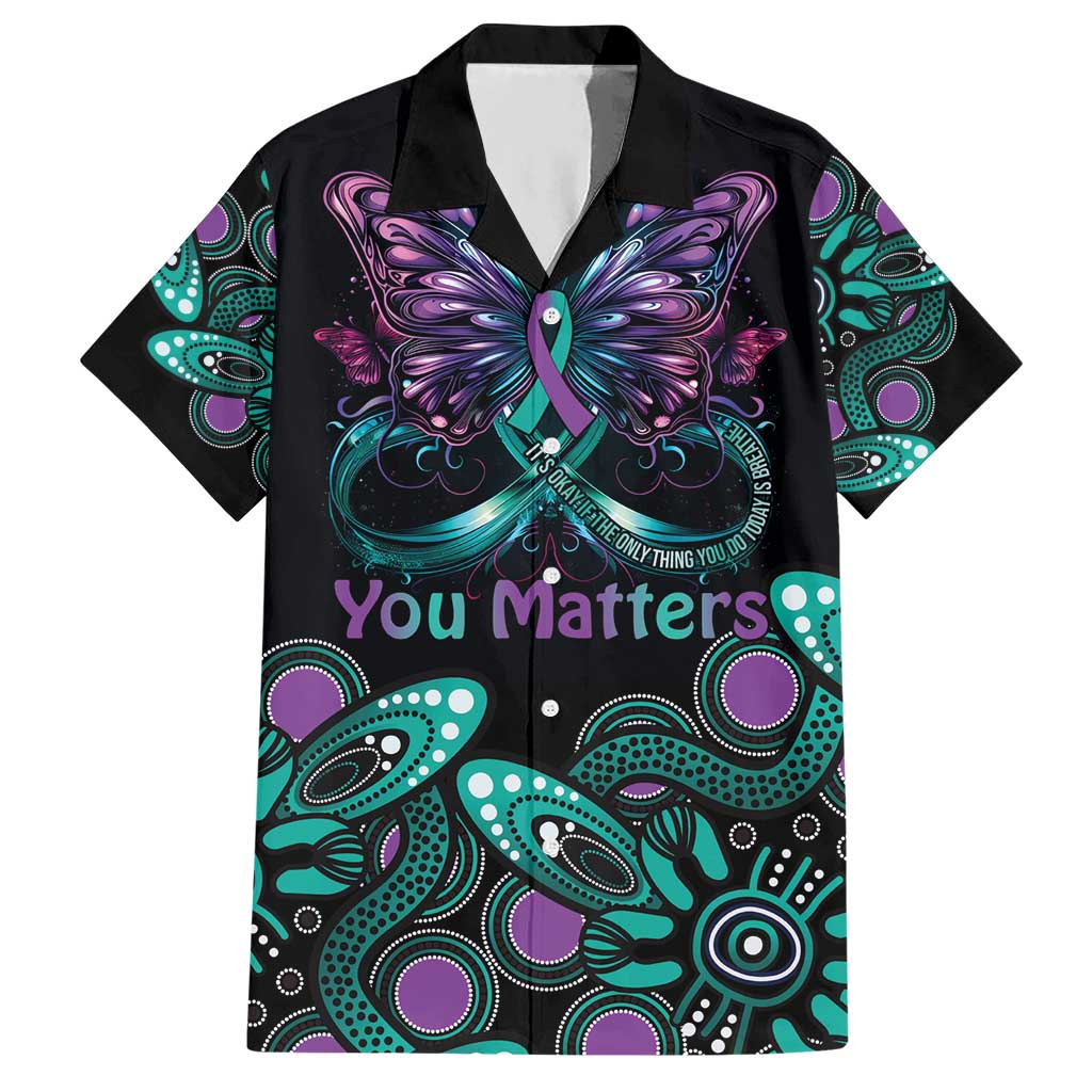 Personalised Hope Fight Suicide Prevention Awareness Hawaiian Shirt Aboriginal Motif - Vibe Hoodie Shop