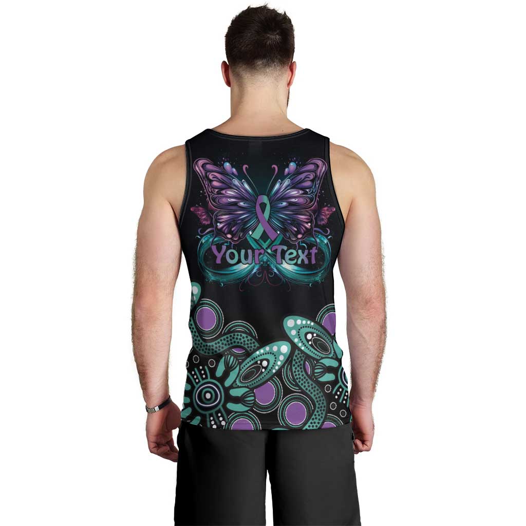 Personalised Hope Fight Suicide Prevention Awareness Men Tank Top Aboriginal Motif - Vibe Hoodie Shop