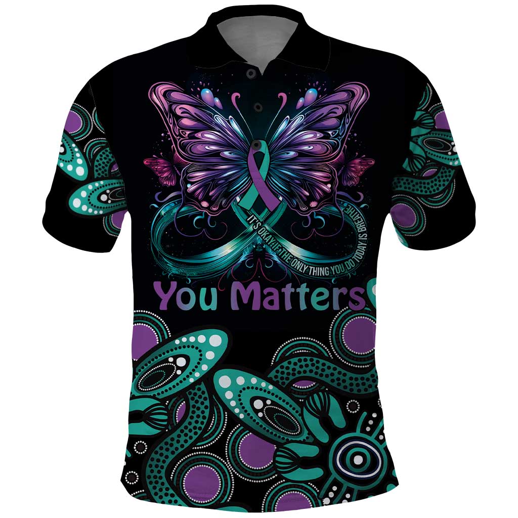 Personalised Hope Fight Suicide Prevention Awareness Polo Shirt Aboriginal Motif LT9 - Vibe Hoodie Shop