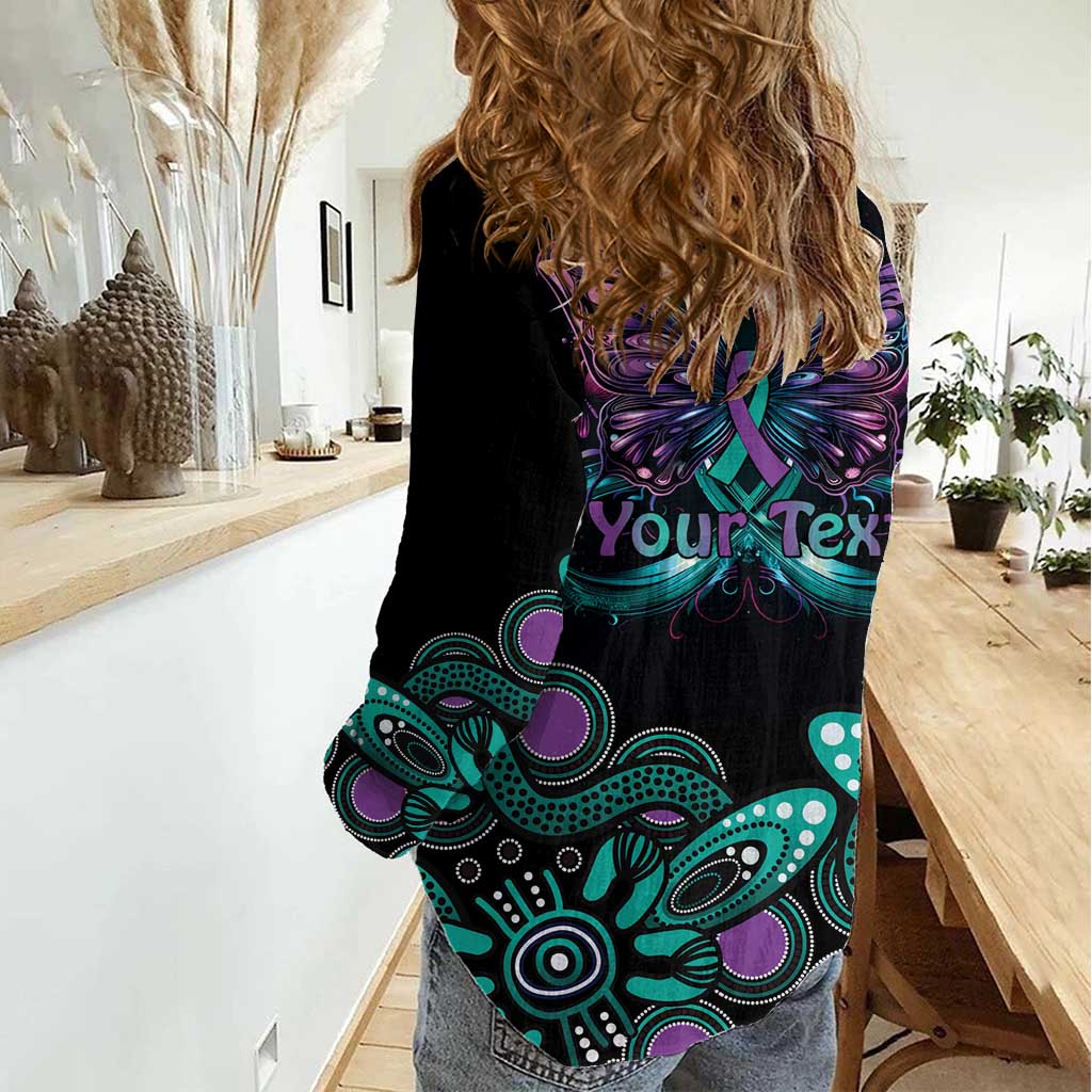 Personalised Hope Fight Suicide Prevention Awareness Women Casual Shirt Aboriginal Motif - Vibe Hoodie Shop