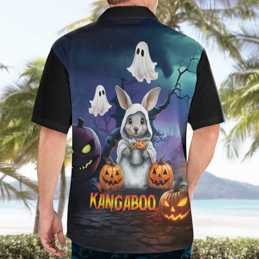 Happy Kangaboo Hawaiian Shirt Kangaroo and Halloween Haunted House - Vibe Hoodie Shop