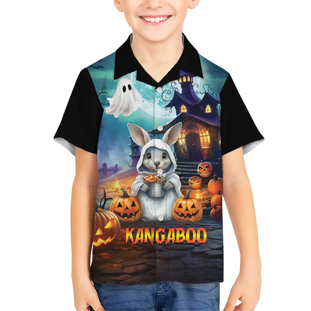 Happy Kangaboo Hawaiian Shirt Kangaroo and Halloween Haunted House - Vibe Hoodie Shop