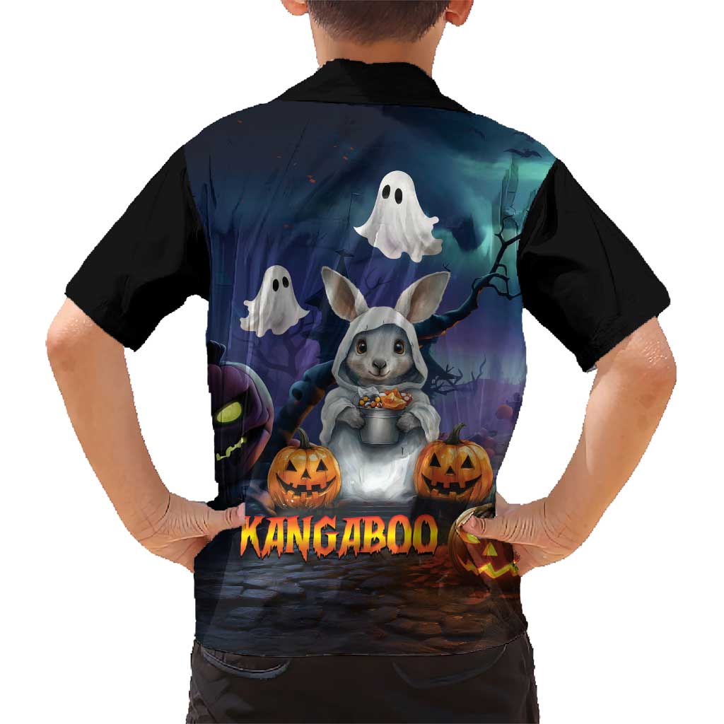 Happy Kangaboo Hawaiian Shirt Kangaroo and Halloween Haunted House - Vibe Hoodie Shop