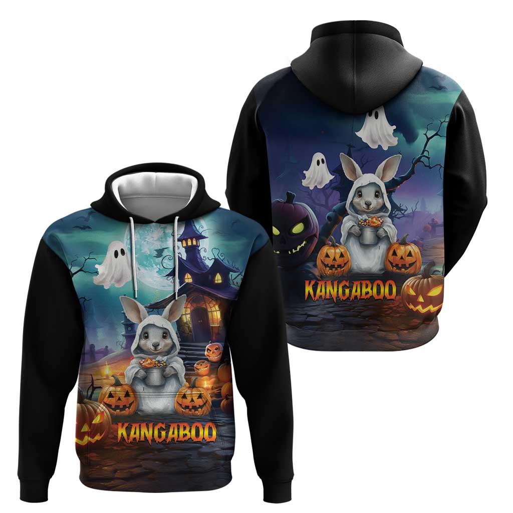 Happy Kangaboo Hoodie Kangaroo and Halloween Haunted House LT9 - Vibe Hoodie Shop