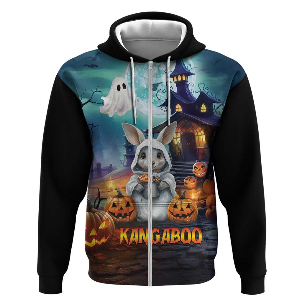 Happy Kangaboo Hoodie Kangaroo and Halloween Haunted House LT9 - Vibe Hoodie Shop