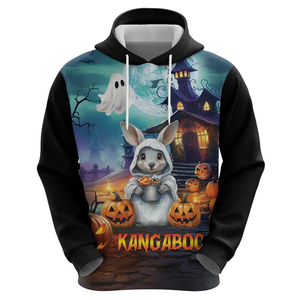 Happy Kangaboo Hoodie Kangaroo and Halloween Haunted House LT9 - Vibe Hoodie Shop