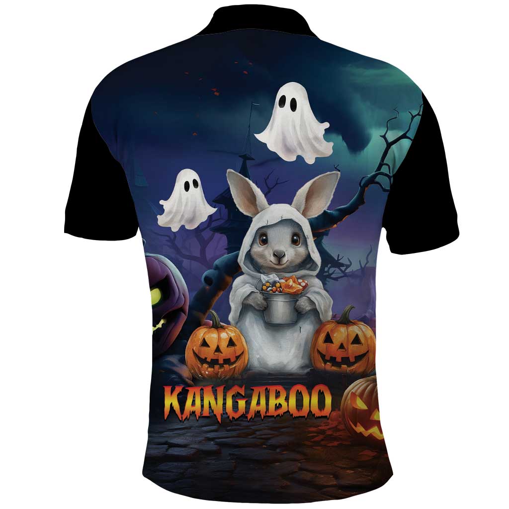 Happy Kangaboo Polo Shirt Kangaroo and Halloween Haunted House LT9 - Vibe Hoodie Shop