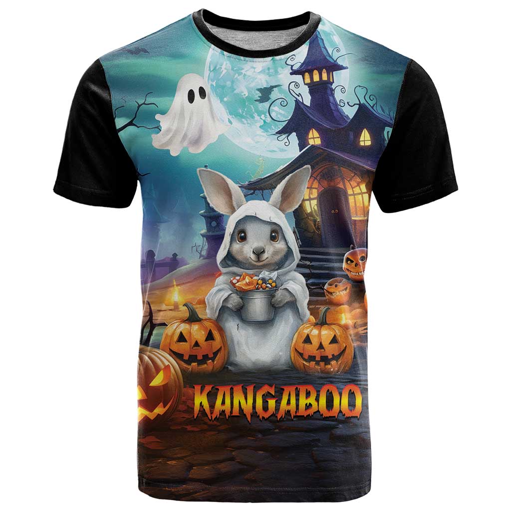 Happy Kangaboo T Shirt Kangaroo and Halloween Haunted House LT9 - Vibe Hoodie Shop