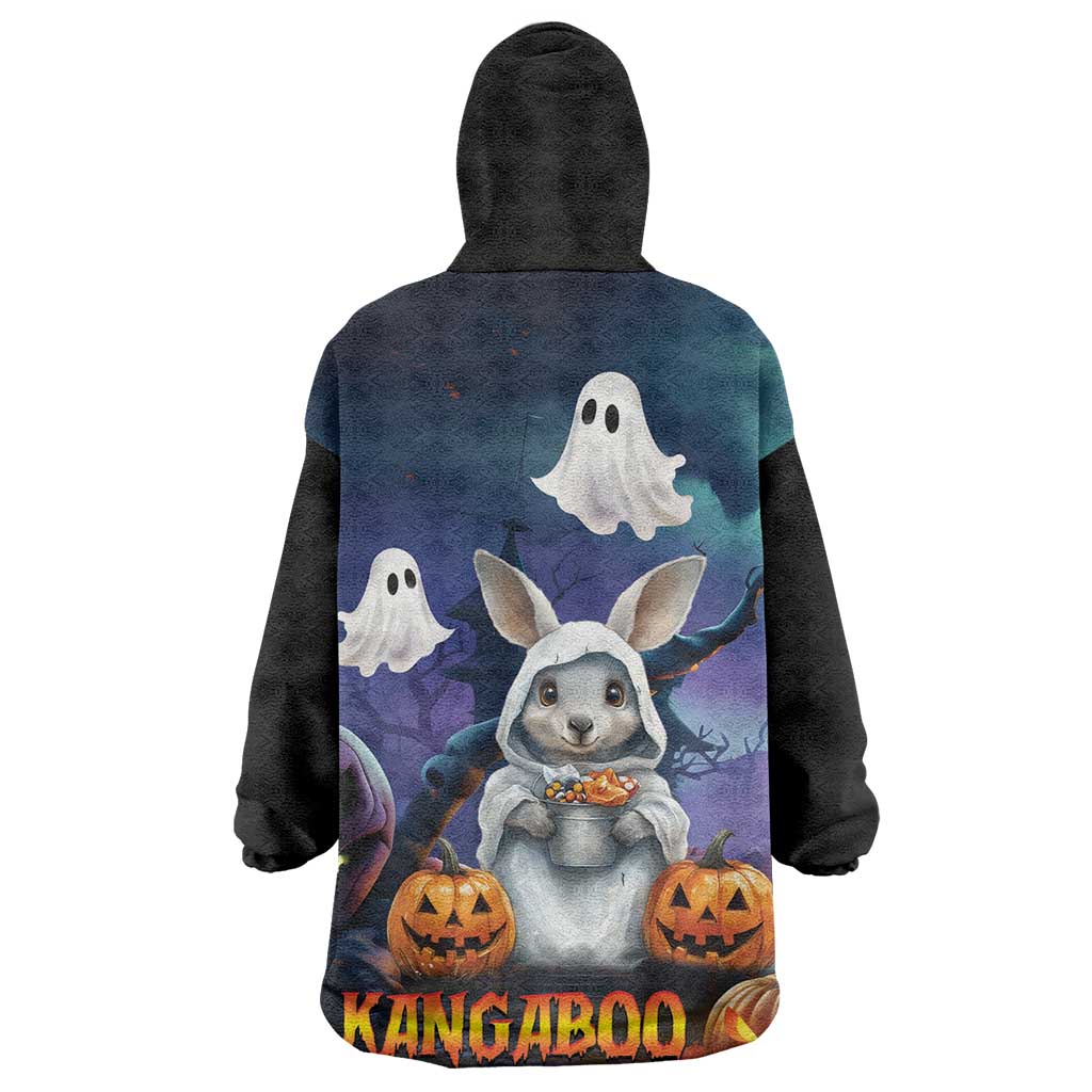 Happy Kangaboo Wearable Blanket Hoodie Kangaroo and Halloween Haunted House - Vibe Hoodie Shop