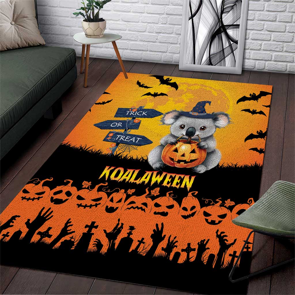 Happy Koalaween Area Rug Koala Ghost Trick or Treat - Vibe Hoodie Shop