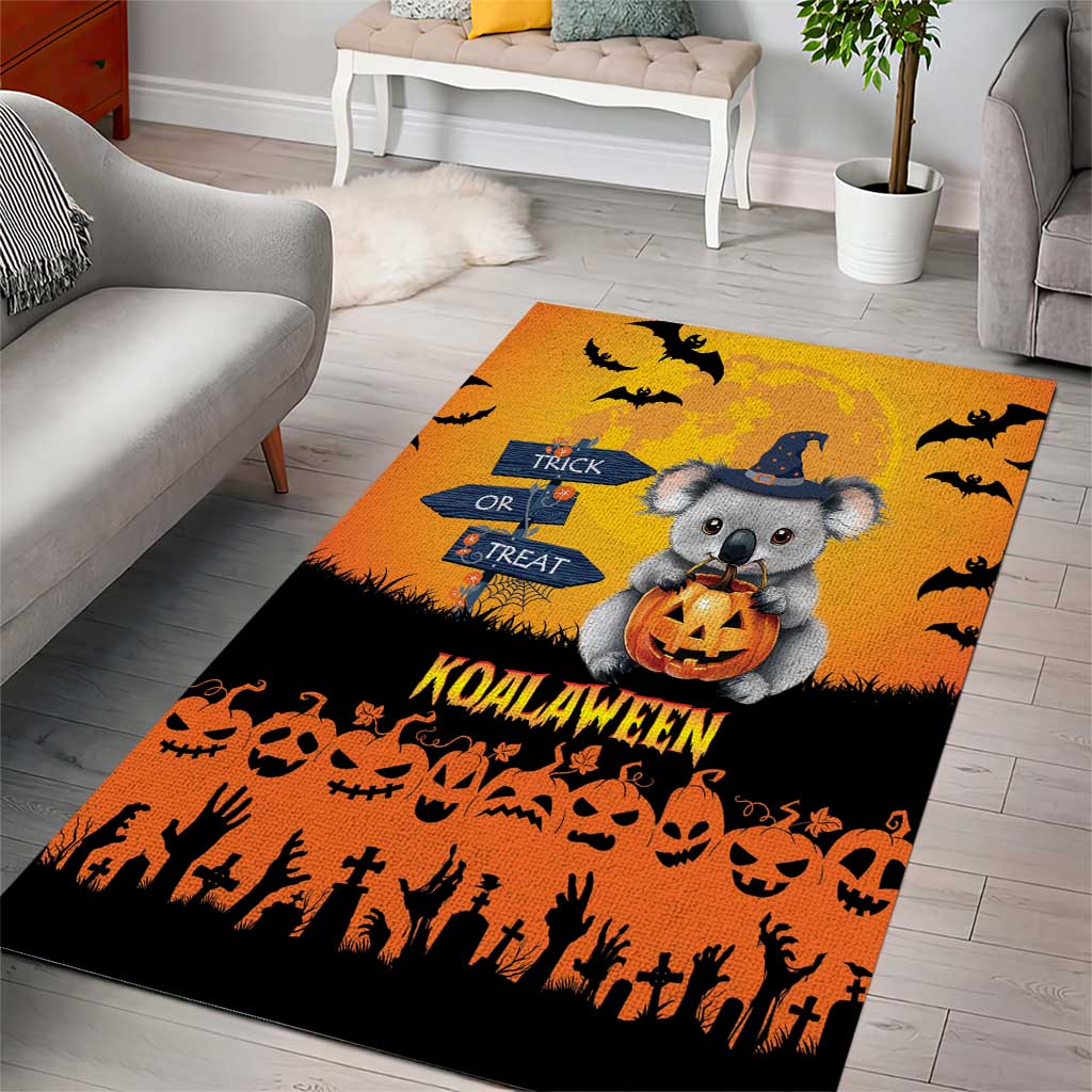 Happy Koalaween Area Rug Koala Ghost Trick or Treat - Vibe Hoodie Shop