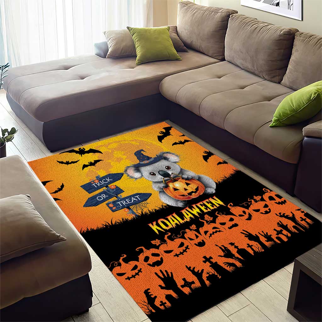 Happy Koalaween Area Rug Koala Ghost Trick or Treat - Vibe Hoodie Shop