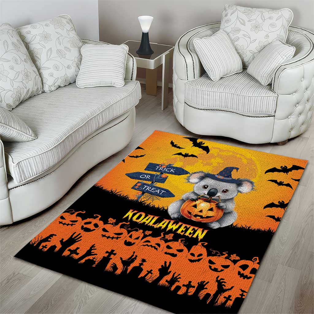 Happy Koalaween Area Rug Koala Ghost Trick or Treat - Vibe Hoodie Shop