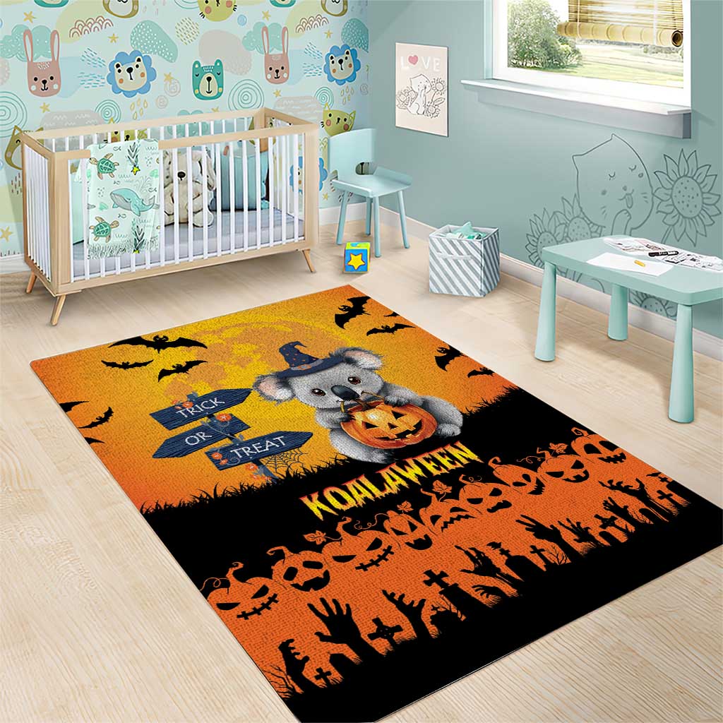 Happy Koalaween Area Rug Koala Ghost Trick or Treat - Vibe Hoodie Shop