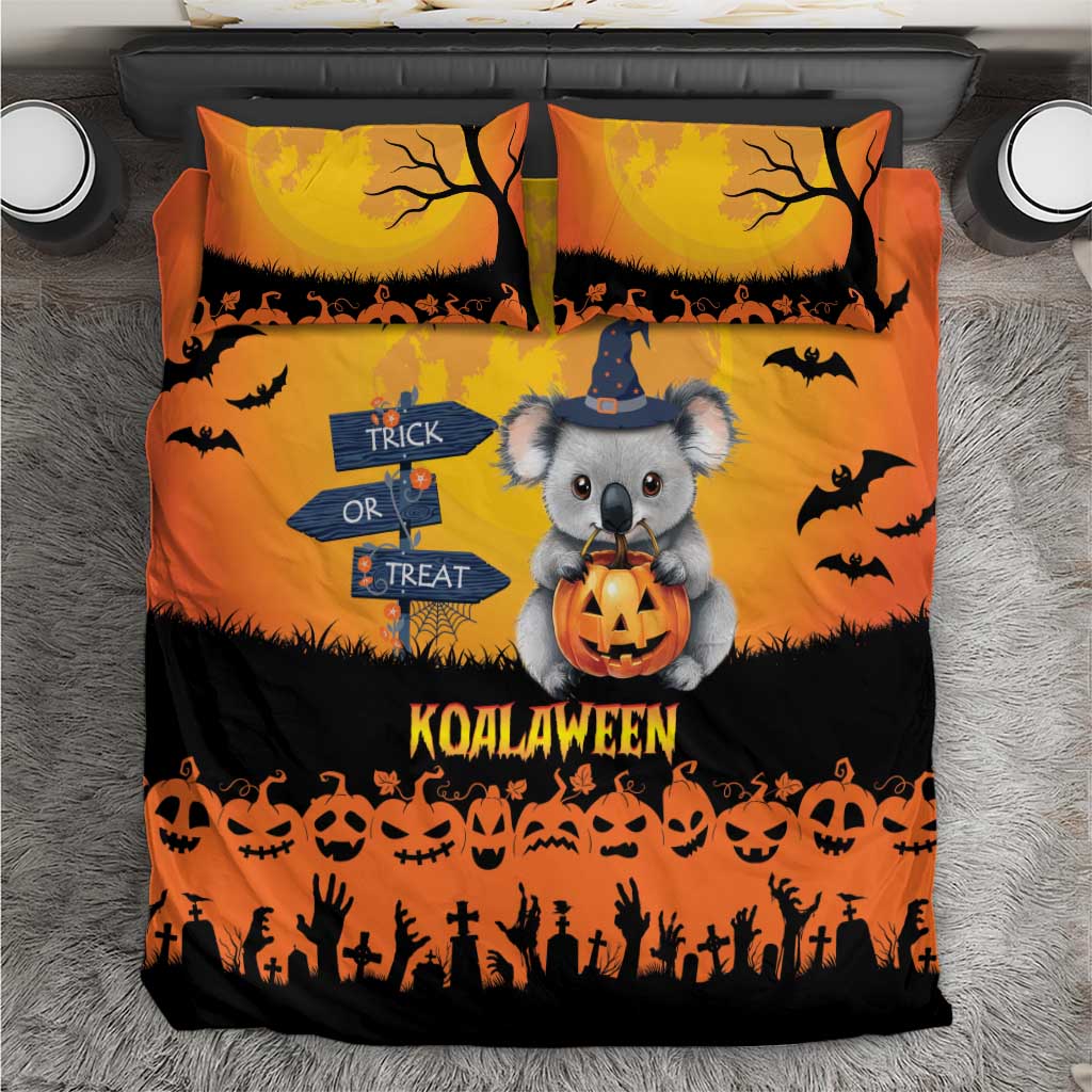 Happy Koalaween Bedding Set Koala Ghost Trick or Treat - Vibe Hoodie Shop