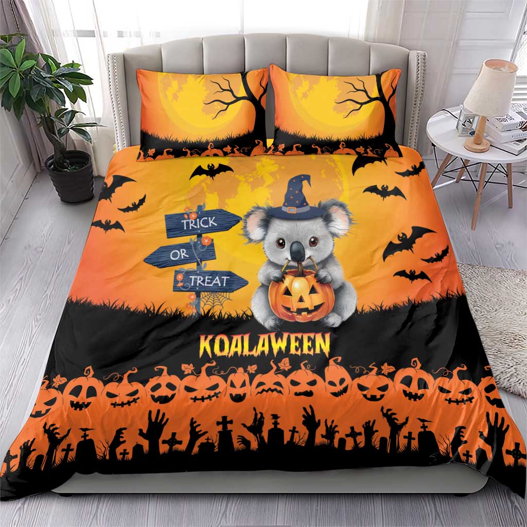 Happy Koalaween Bedding Set Koala Ghost Trick or Treat - Vibe Hoodie Shop