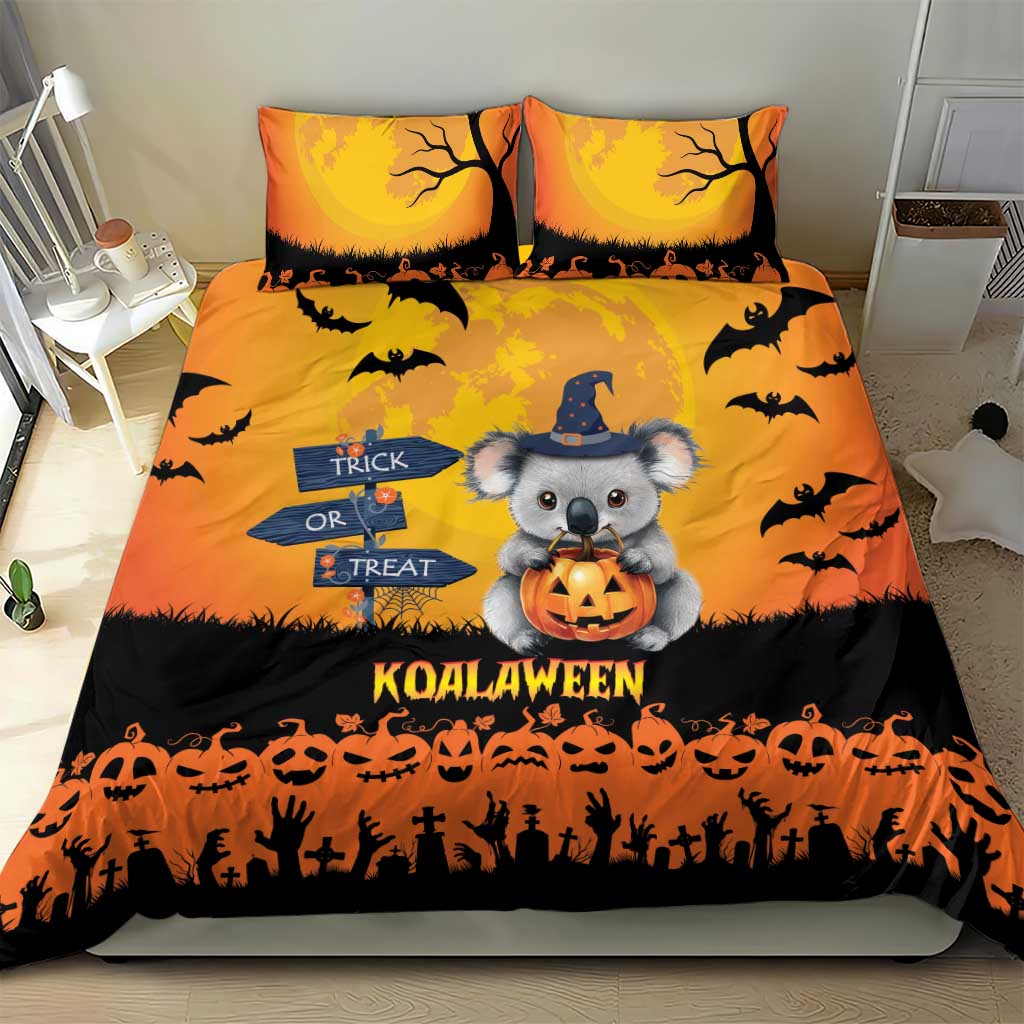Happy Koalaween Bedding Set Koala Ghost Trick or Treat - Vibe Hoodie Shop