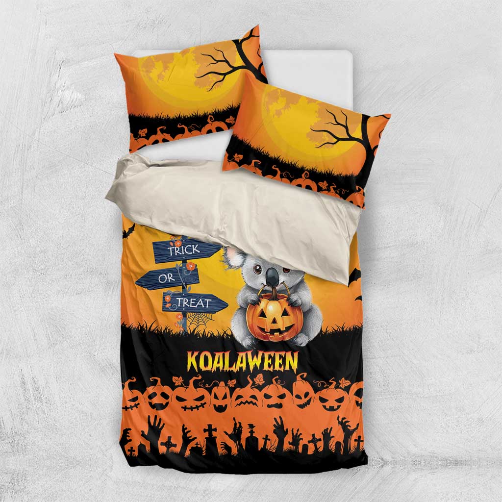 Happy Koalaween Bedding Set Koala Ghost Trick or Treat - Vibe Hoodie Shop