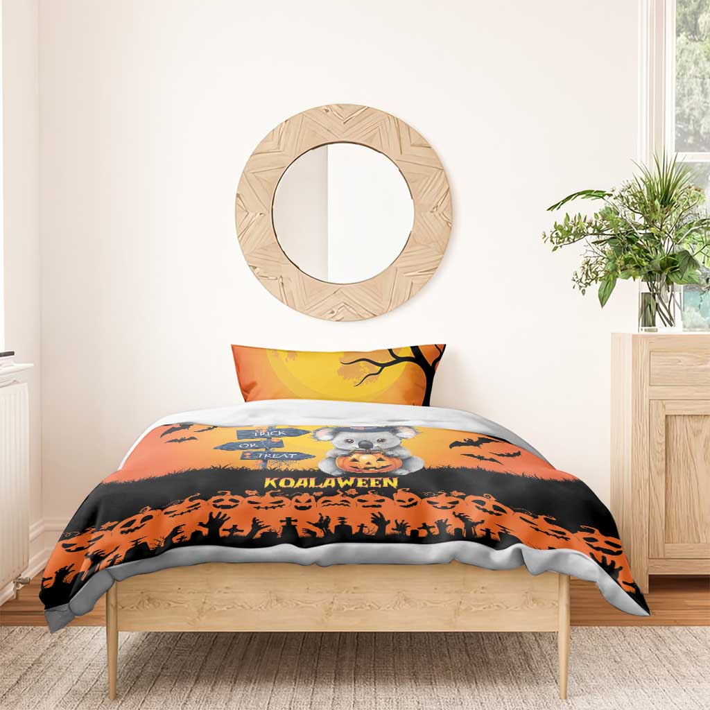 Happy Koalaween Bedding Set Koala Ghost Trick or Treat - Vibe Hoodie Shop