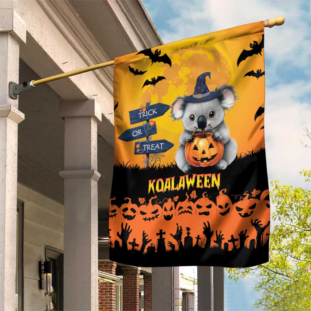Happy Koalaween Garden Flag Koala Ghost Trick or Treat - Vibe Hoodie Shop