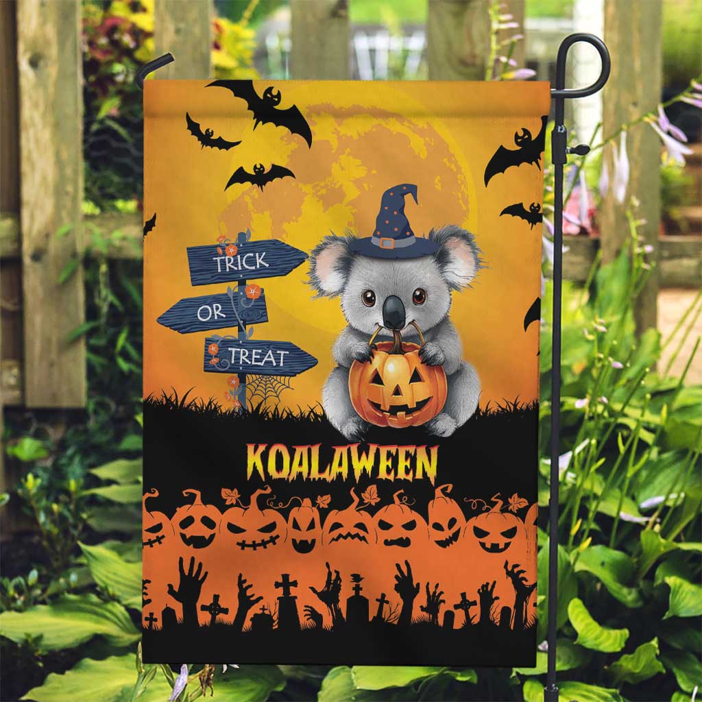 Happy Koalaween Garden Flag Koala Ghost Trick or Treat - Vibe Hoodie Shop