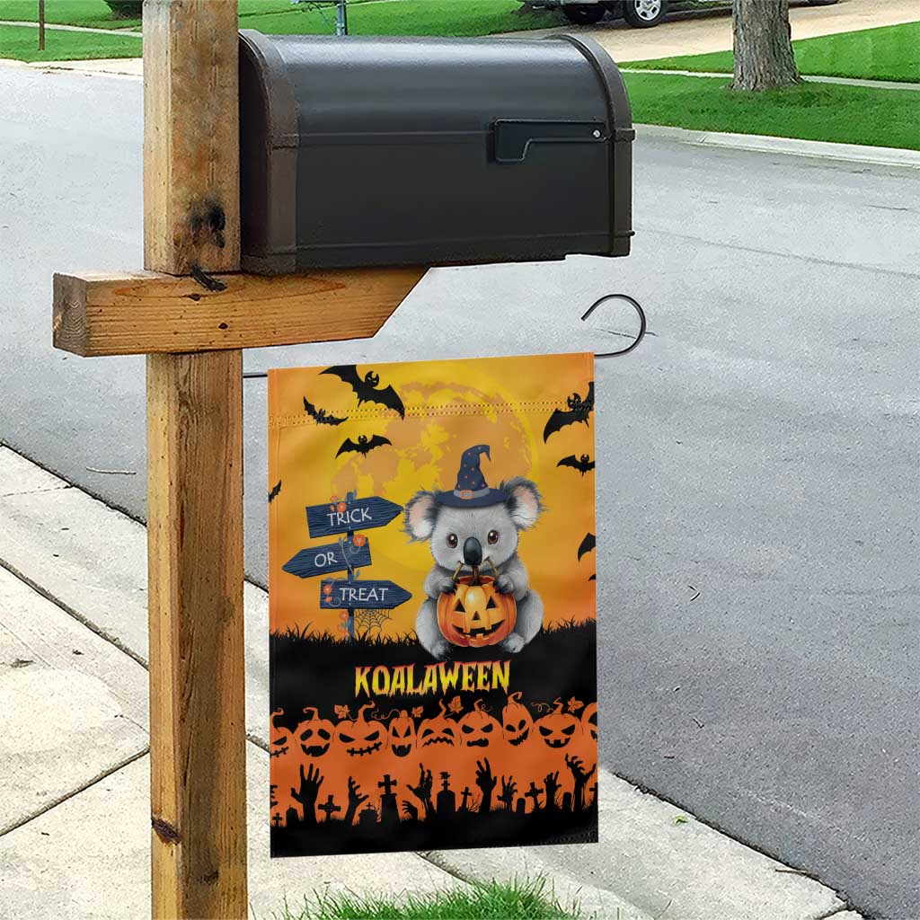 Happy Koalaween Garden Flag Koala Ghost Trick or Treat - Vibe Hoodie Shop