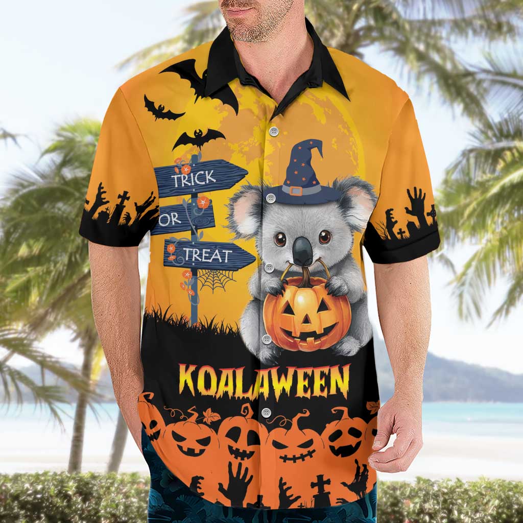 Happy Koalaween Hawaiian Shirt Koala Ghost Trick or Treat - Vibe Hoodie Shop