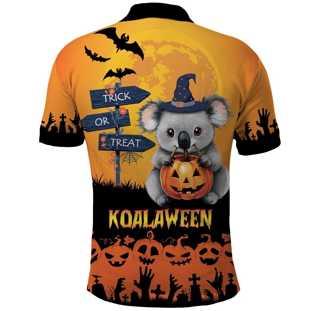 Happy Koalaween Polo Shirt Koala Ghost Trick or Treat LT9 - Vibe Hoodie Shop