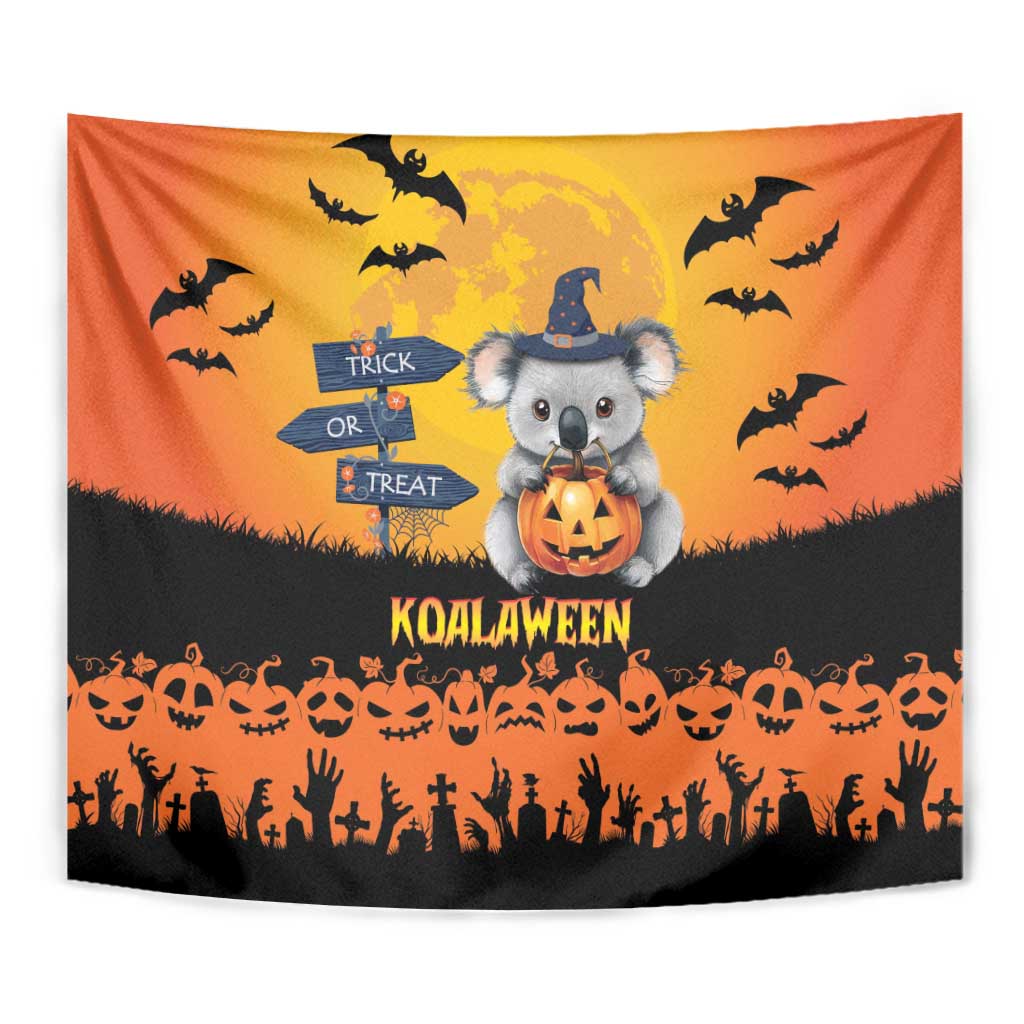 Happy Koalaween Tapestry Koala Ghost Trick or Treat - Vibe Hoodie Shop