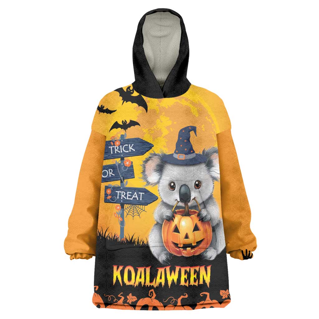 Happy Koalaween Wearable Blanket Hoodie Koala Ghost Trick or Treat - Vibe Hoodie Shop