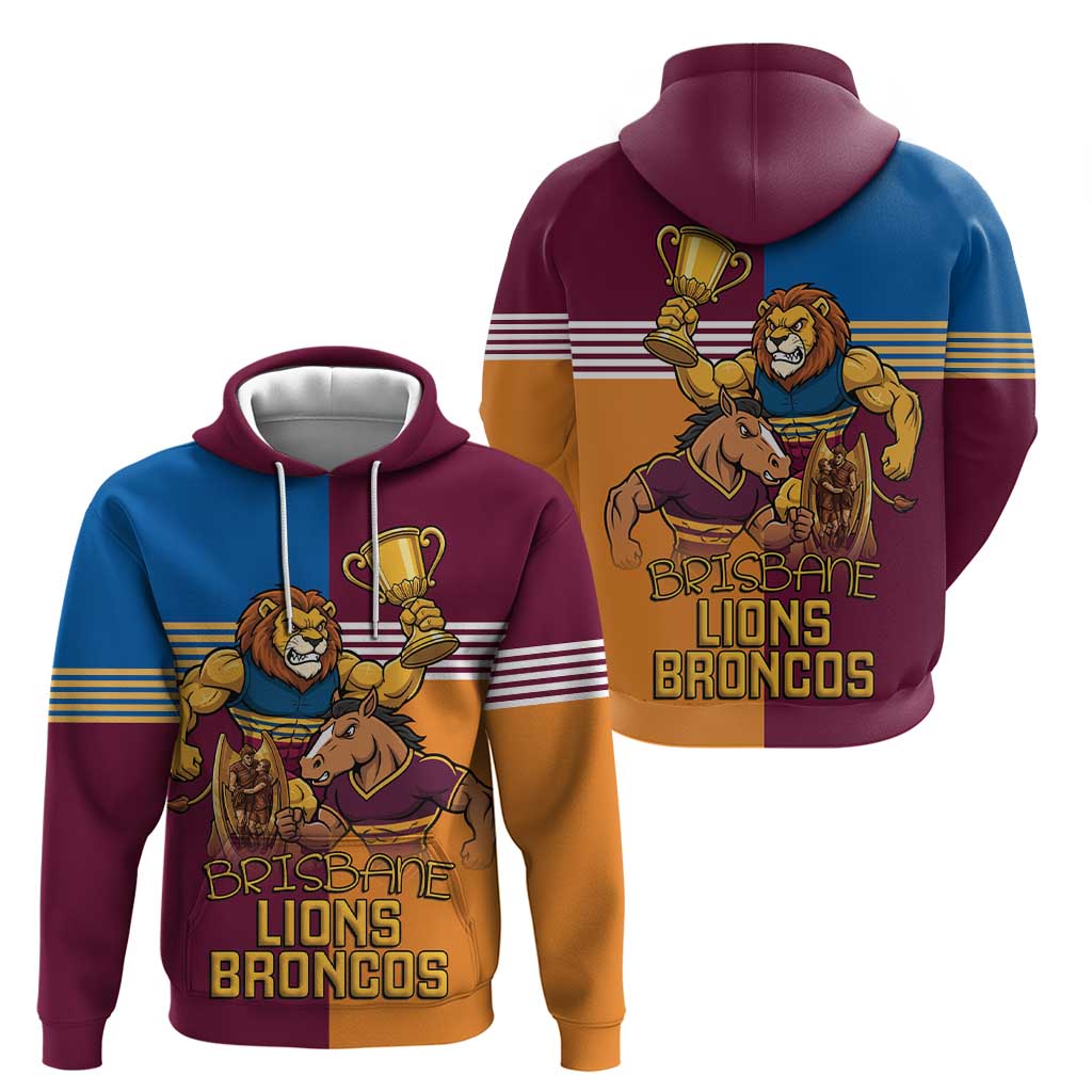 Brisbane Pride Lions and Broncos Hoodie - Vibe Hoodie