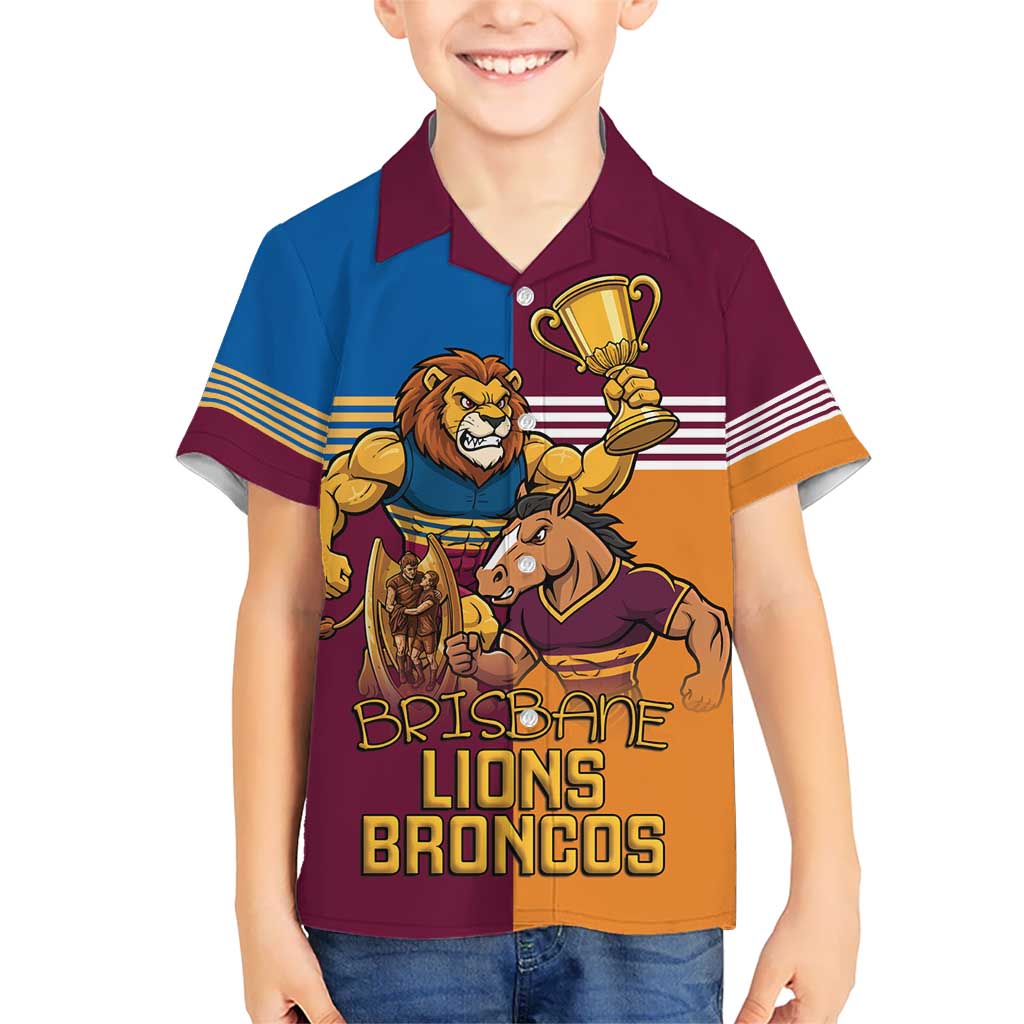 Brisbane Pride Lions and Broncos Kid Hawaiian Shirt - Vibe Hoodie