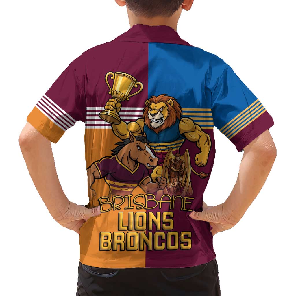 Brisbane Pride Lions and Broncos Kid Hawaiian Shirt - Vibe Hoodie